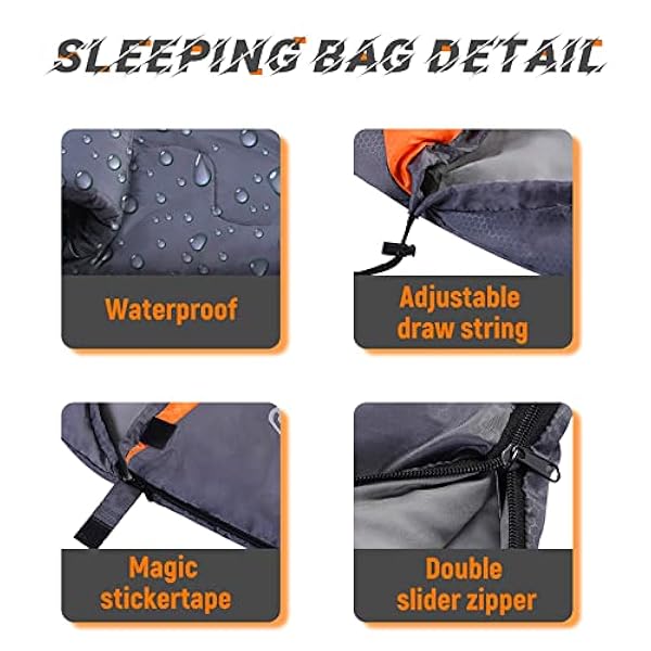 Slaapzakken voor volwassenen Backpacken - Ultralight Lichtgewicht & Waterdichte Slaapzakken voor Womens Mens Jeugd voor Warm Camping Wandelen Outdoor Reizen Jacht (Grijs)